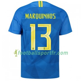 Tenue Brésil Marquinhos 13 Exterieur Coupe du monde 2018 Maillot de Foot